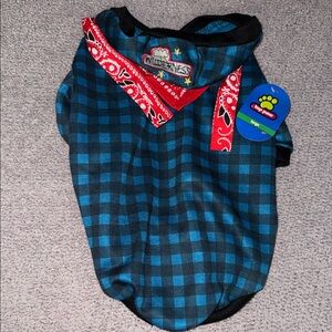 Top Paw Blue and Black Plaid Dog Hoodie